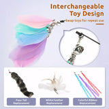 Cat Teaser Wand with Interchangeable Feather Attachments