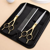 Dog Grooming Shears Set with Thinning, Curved & Straight Shears