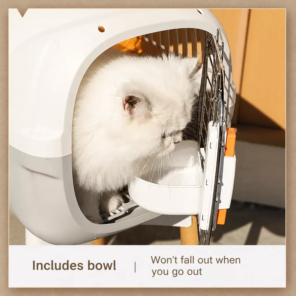 Portable Plastic Pet Carrier for Cats and Small Dogs Up to 16 lb