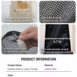 Faux Leather Mesh Crossbody Pet Carrier for Small Cats and Dogs