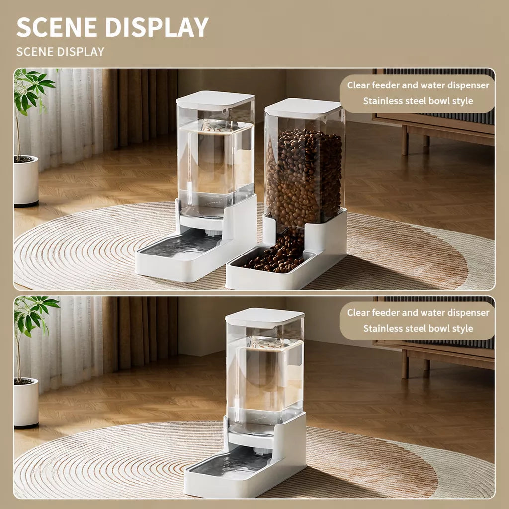 Elevated Dog & Cat Feeding Station with Water Dispenser