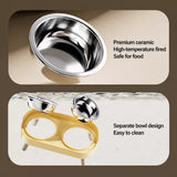 Stainless Steel Dog Bowl with Plastic Stand for Small Dogs