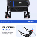 Foldable Pet Stroller with Removable Carrier and Tray