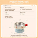 Pet Food & Water Bowl with Low-Profile Non-Slip Base