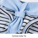 Striped Polo-Style Harness Vest for Small Dogs
