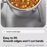 Stainless Steel Double Pet Bowls with Elevated Stand
