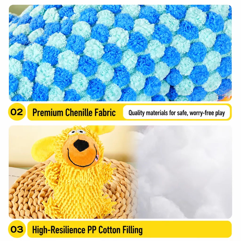 Plush Squeaky Dog Toy with Playful Animal Designs