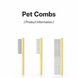 3-Piece Stainless Steel Pet Grooming Comb Set with Plastic Handles