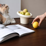 Wide-Opening Ceramic Pet Bowl for Cats and Dogs