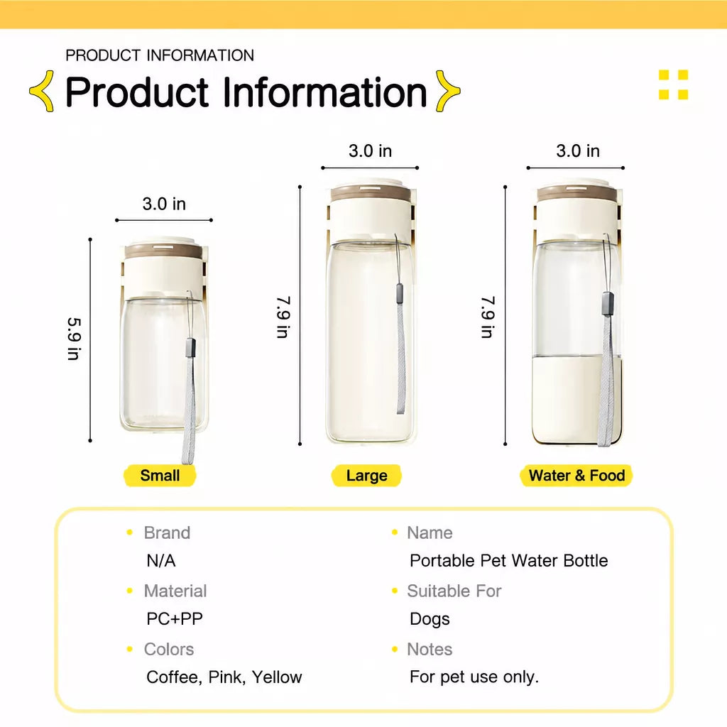 Portable Dog Water Bottle for Walks and Outdoor Adventures
