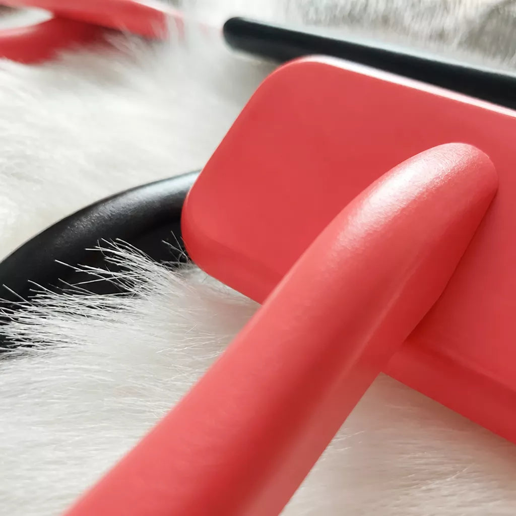 Cushion-Backed Wood-Handle Pin Brush for Cats and Dogs