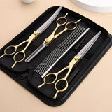 Dog Grooming Shears Set with Thinning, Curved & Straight Shears