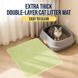 Double-Layer Cat Litter Mat with Cut-to-Fit Design