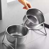 Stainless Steel Double Pet Bowls with Elevated Stand
