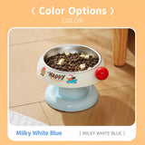 Pet Food & Water Bowl with Low-Profile Non-Slip Base