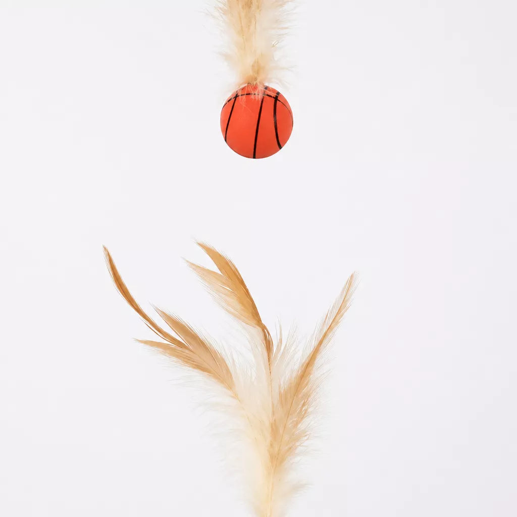 Cat Ball Toy with Feather Details