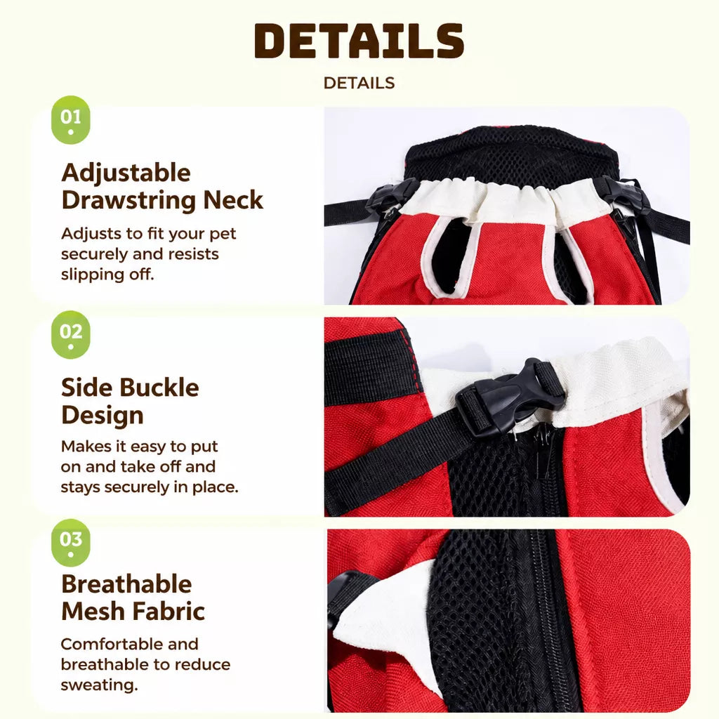 Front-Carrying Pet Backpack Carrier for Small Dogs & Cats