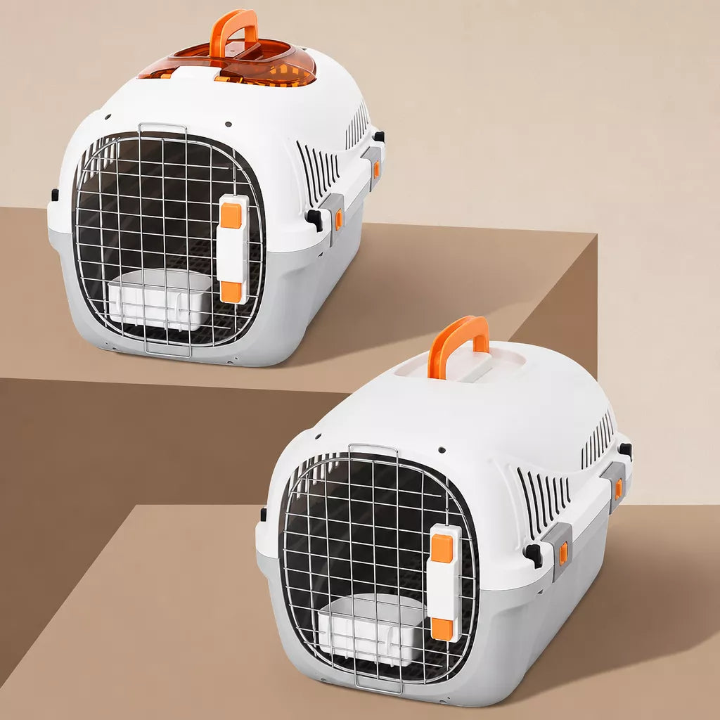 Portable Plastic Pet Carrier for Cats and Small Dogs Up to 16 lb