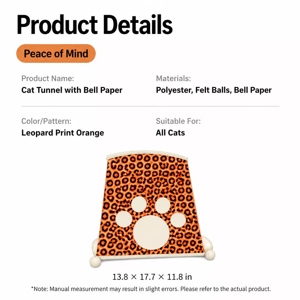 Foldable Oxford Cloth Cat Tunnel Toy with Crinkle Sound