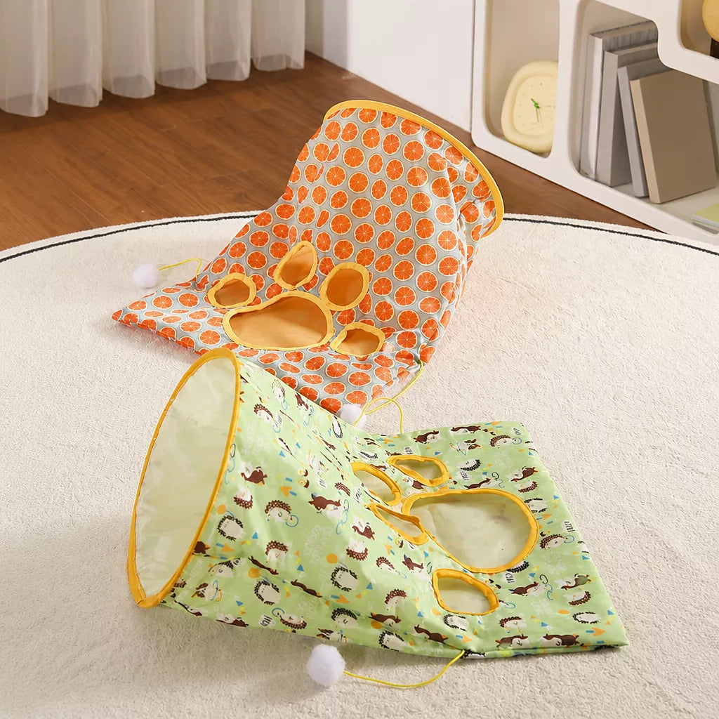 Foldable Oxford Cloth Cat Tunnel Toy with Crinkle Sound