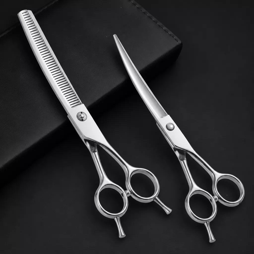 Pet Grooming Scissors Set for Trimming and Thinning