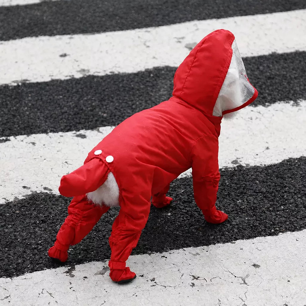 Four-Leg Waterproof Raincoat for Small Dogs