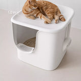 Large Semi-Enclosed Cat Litter Box