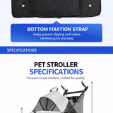 Foldable Pet Stroller with Removable Carrier and Tray