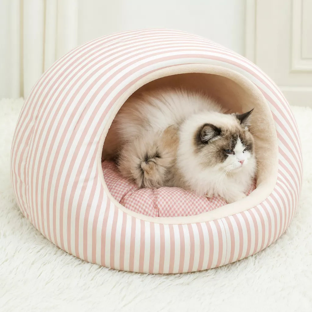 Covered Tent-Style Pet Bed for Cats and Puppies