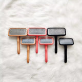 Cushion-Backed Wood-Handle Pin Brush for Cats and Dogs