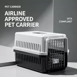 Pet Airline Travel Carrier with Hanging Bowl for Cats and Small Dogs