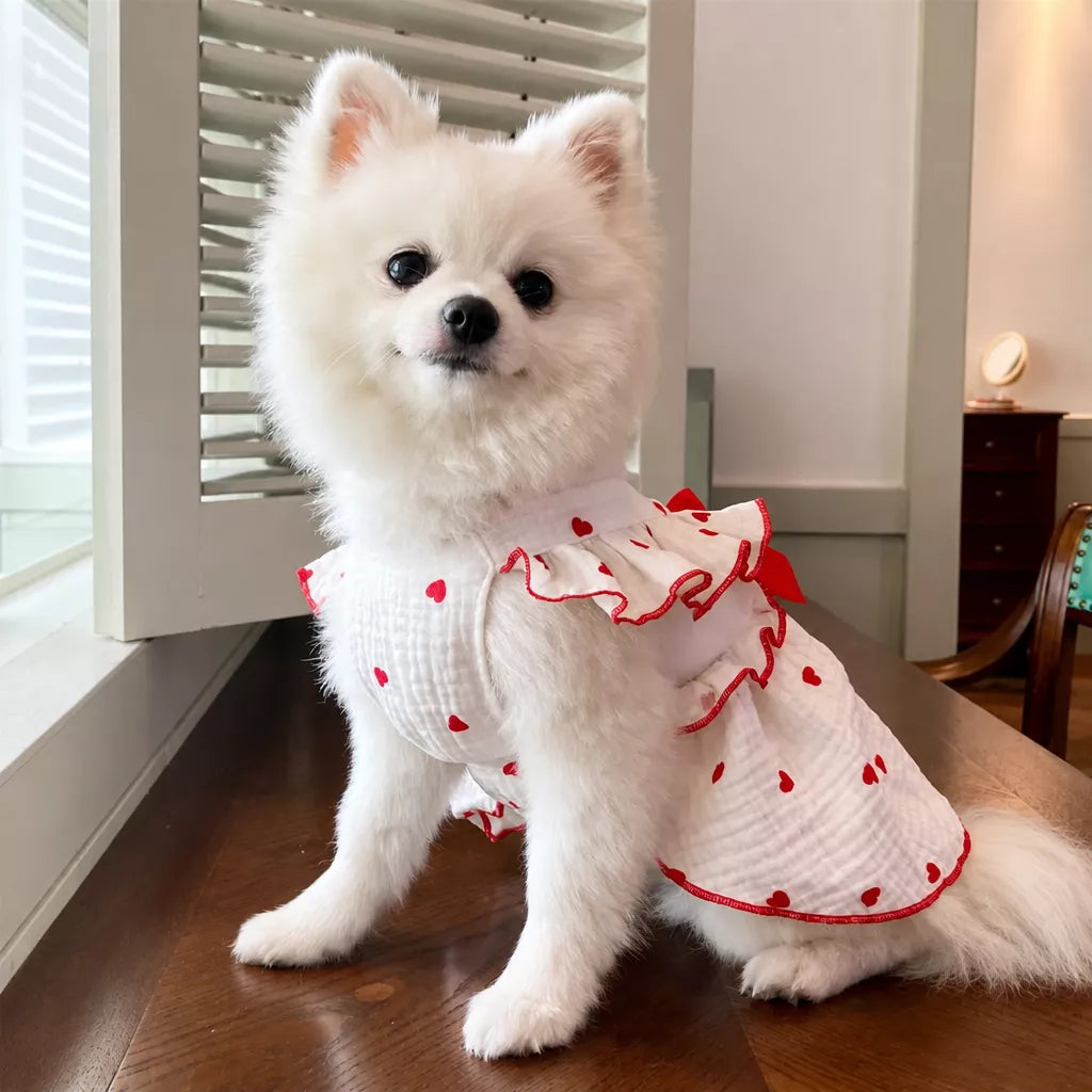 Lightweight Cotton Pet Dress for Small Dogs and Cats