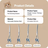 Pet Grooming Shears Set with Storage Case