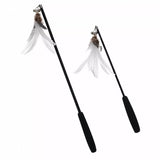 Cat Teaser Wand with Interchangeable Feather Attachments