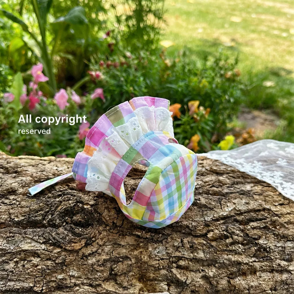 Plaid Color-Block Back-Closure Pet Shirt