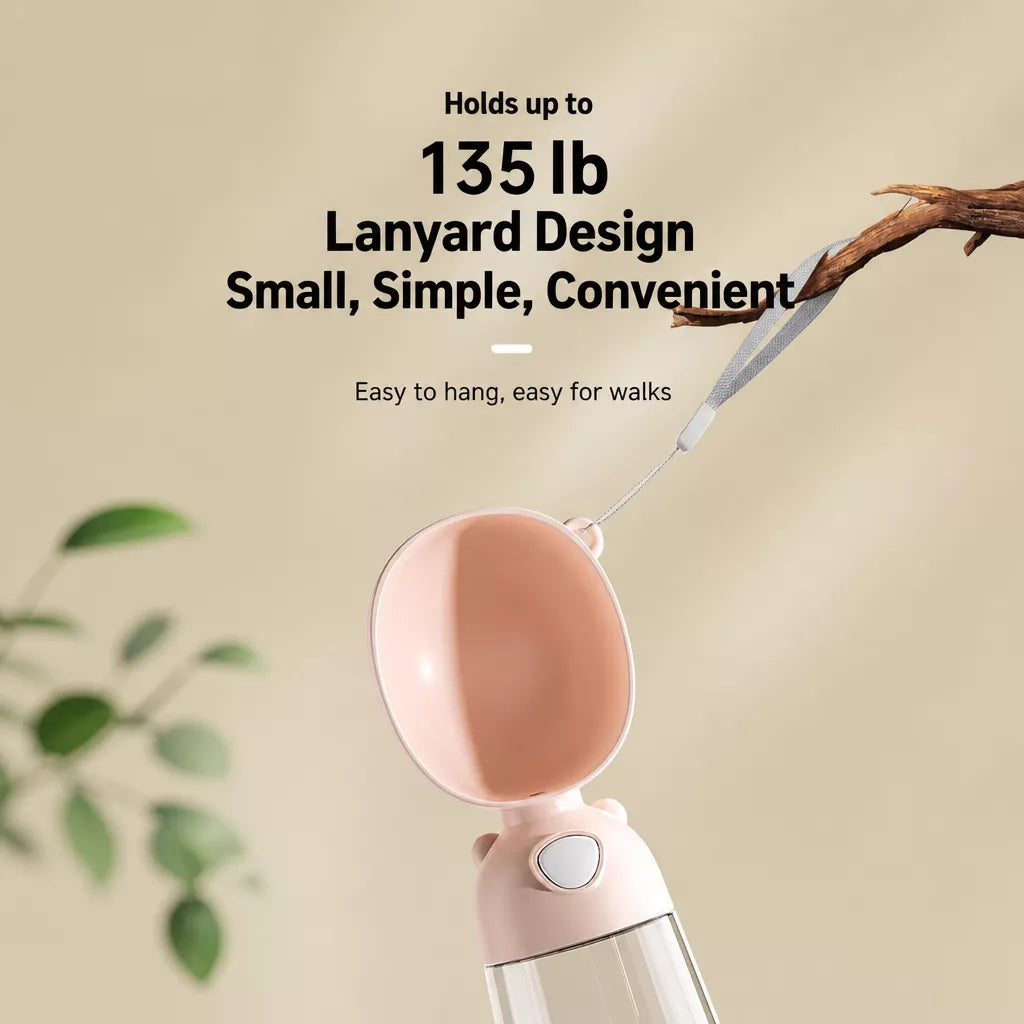 Portable Dog Water Bottle with Built-In Drinking Cup for Walks