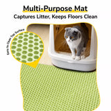 Double-Layer Cat Litter Mat with Cut-to-Fit Design