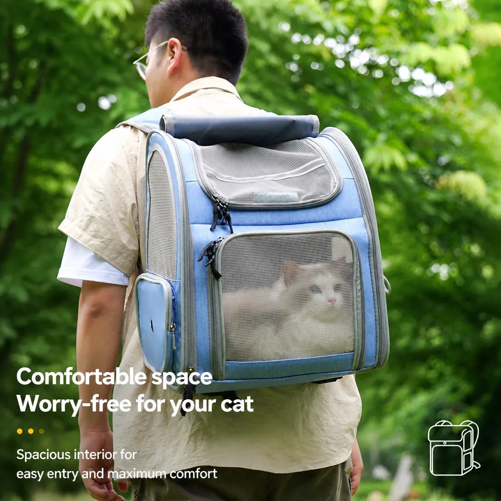 Large Breathable Pet Carrier Backpack for Dogs and Cats