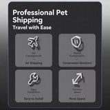 Pet Airline Travel Carrier with Hanging Bowl for Cats and Small Dogs