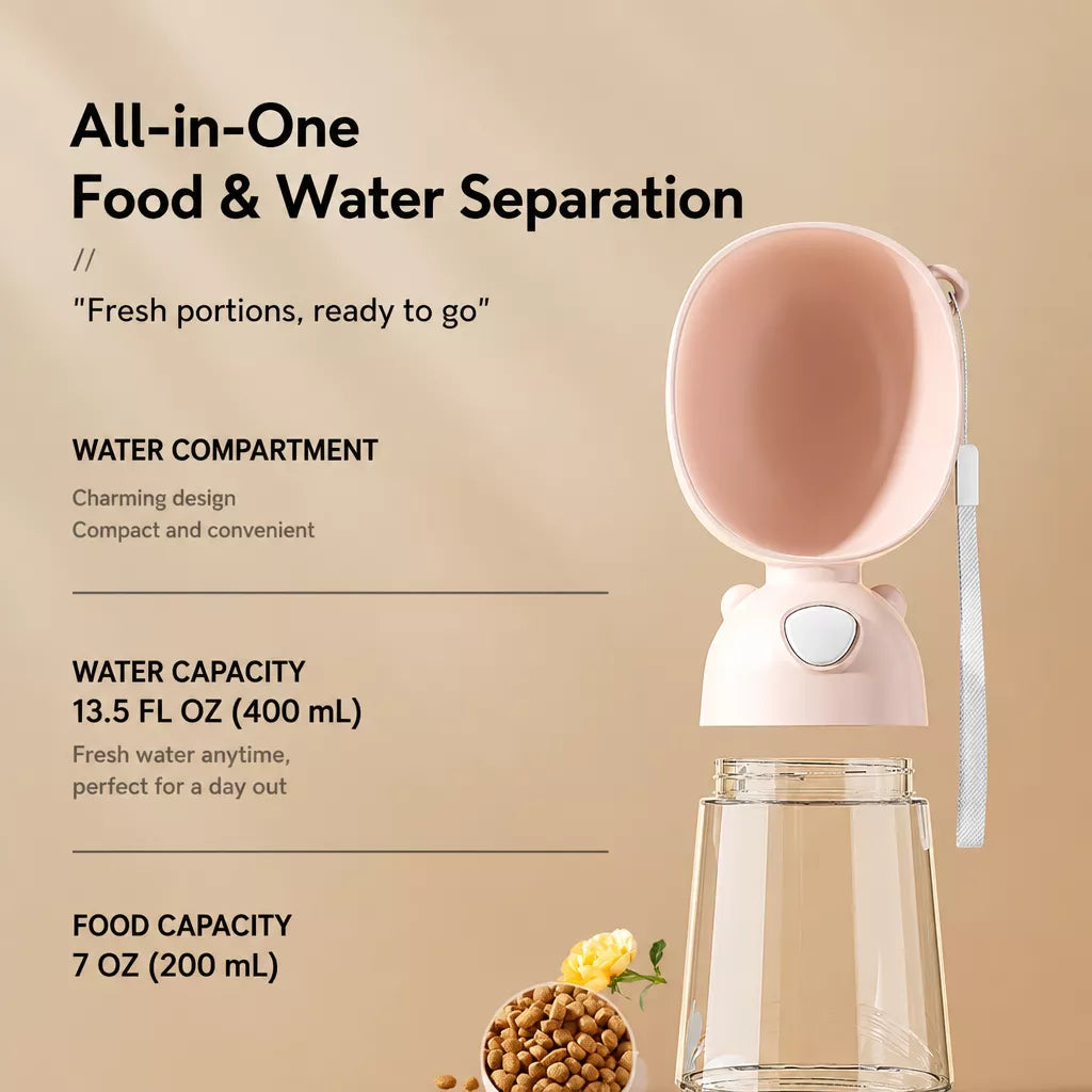 Portable Dog Water Bottle with Built-In Drinking Cup for Walks