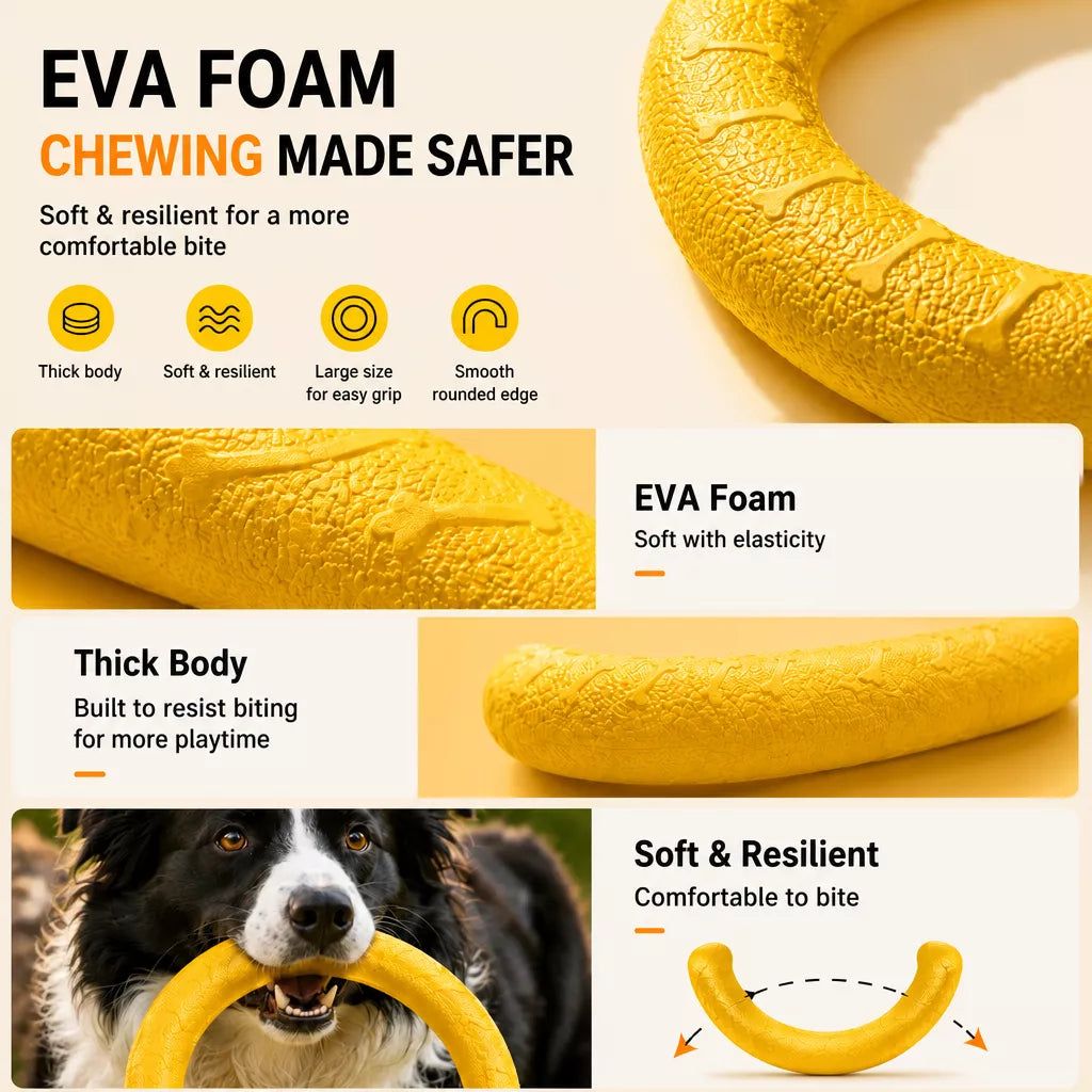 Silicone Dog Ring Toy for Fetch and Tug Play