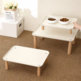 Elevated Pet Feeding Stand with Wooden Legs