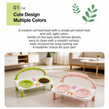 Elevated Double Pet Bowl Stand with Ceramic Bowls