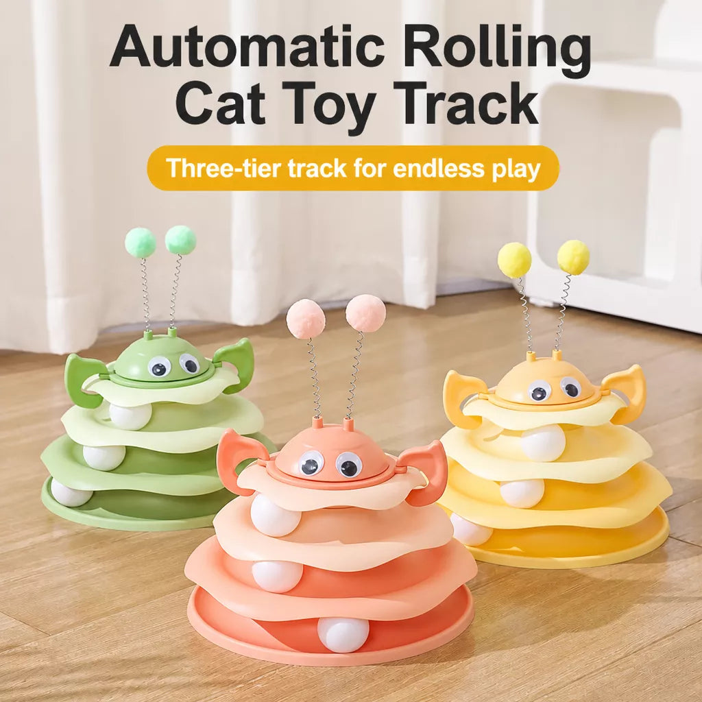 Interactive Cat Spinning Track Ball Toy