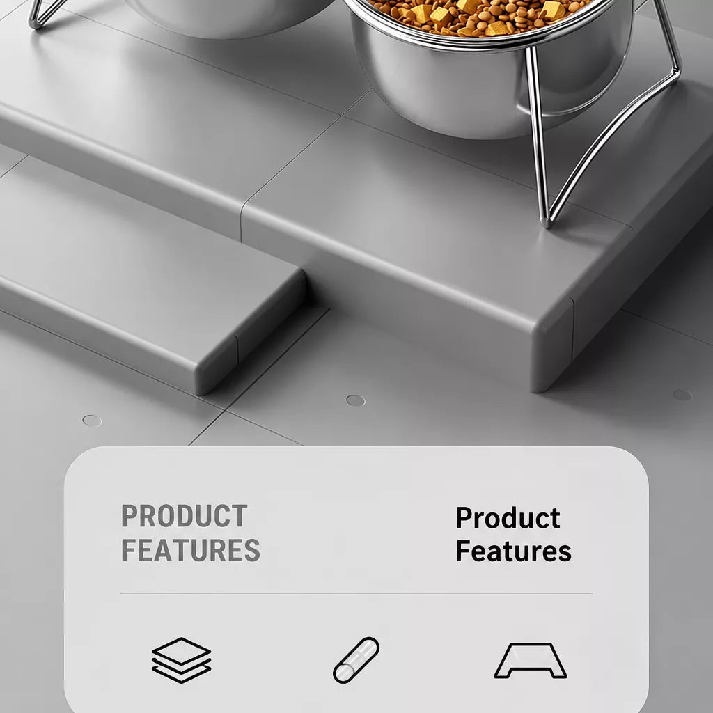 Stainless Steel Double Pet Bowls with Elevated Stand