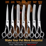 Pet Grooming Scissors Set for Trimming and Thinning