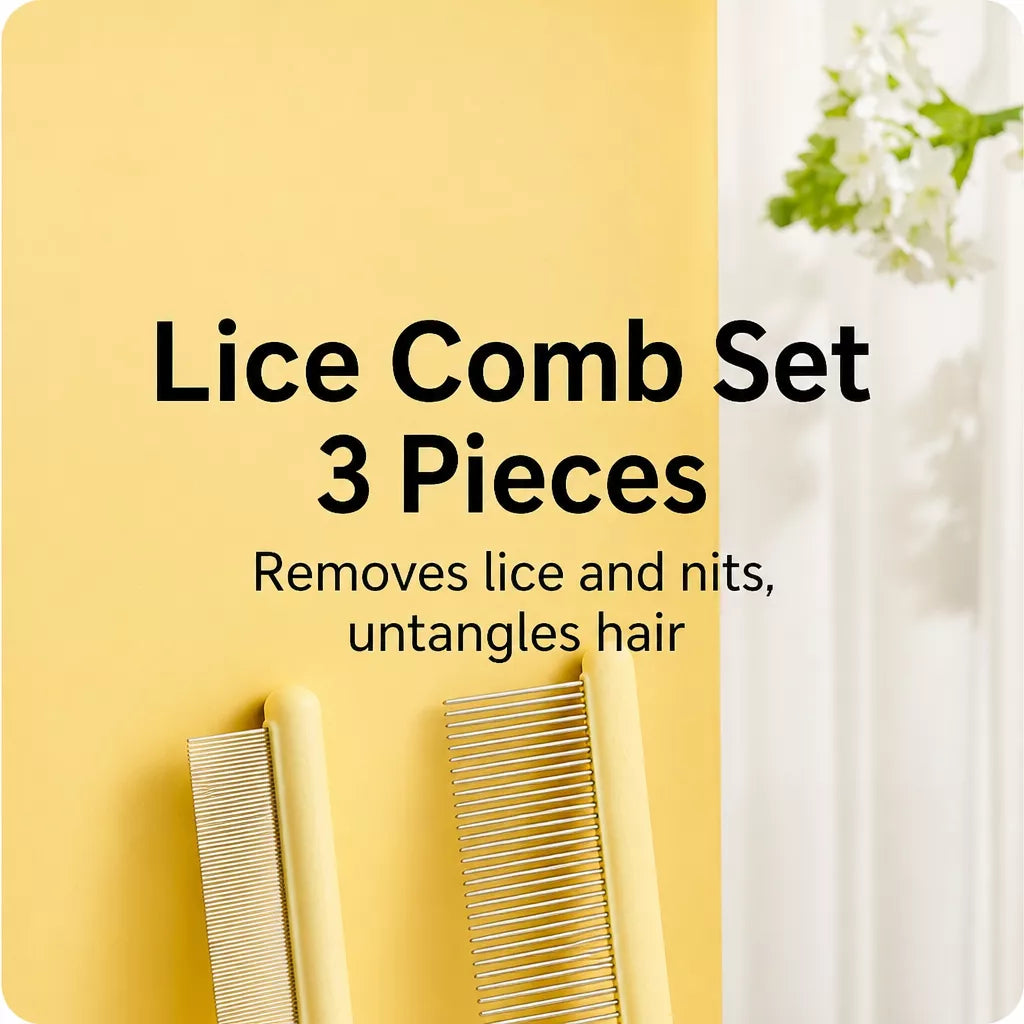 3-Piece Stainless Steel Pet Grooming Comb Set with Plastic Handles
