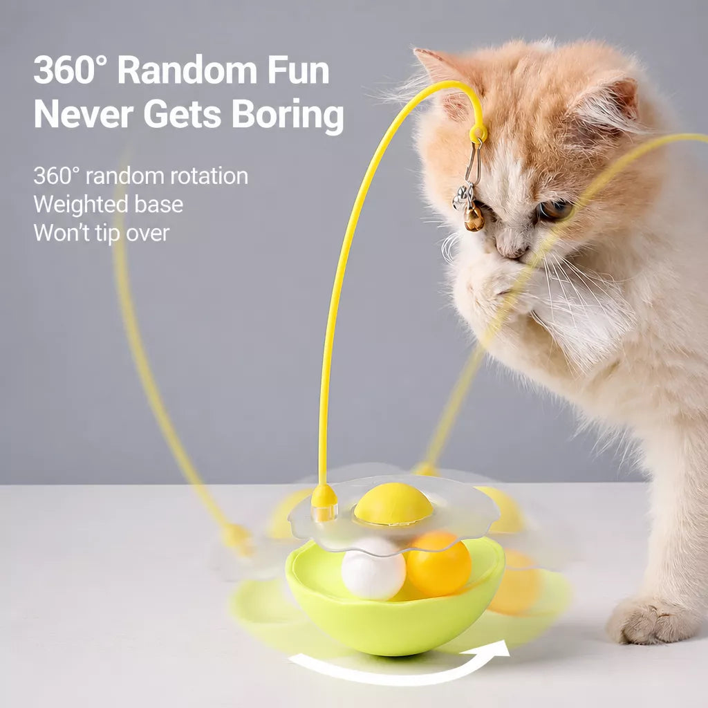 Wobble Cat Toy with Feather Accessory