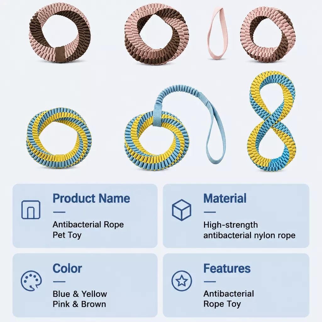 Knotted Polyester Rope Tug Toy for Dogs