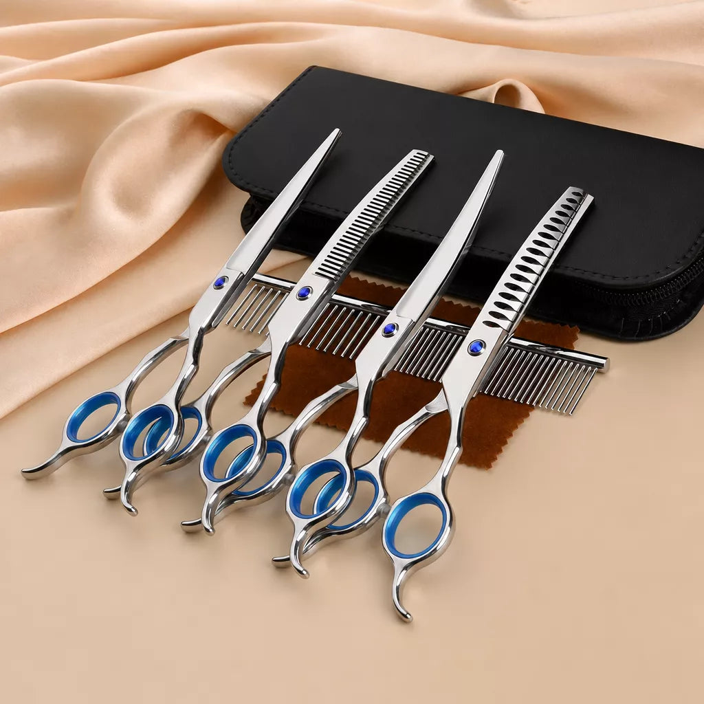 Pet Grooming Shears Set with Storage Case